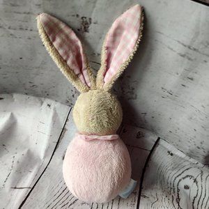 klorane bebe  pink bunny plush rattle lovie 9' Easter bunny